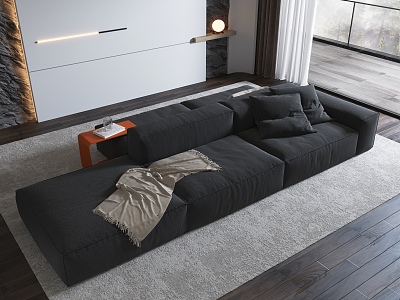 Minotti Sofa Living Room Sofa Coffee Table Combination Dark Sofa Advanced Sofa Combination Sofa model