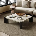 Modern Living Room Coffee Table With Light Surface Black Legs Books And Wooden Fruit Bowl