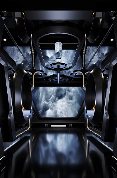 KTV Luxury Private Room With Futuristic Interior And Cloud View 3d model