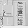 Efficient Kitchen Door Mounted Storage Rack With Various Groceries And Organized Shelves
