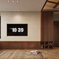 Cozy Natural Bedroom Interior With Wooden Paneling Double Bed Sofa Rug And Pendant Light