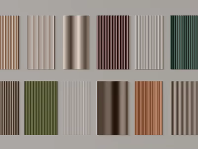 Various Colored Wall Panels With Different Textures And Modern Design Styles 3d model