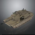 Detailed Military Tank 3D Model With Desert Brown Exterior Cannon And Armored Tracks