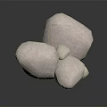 Three White Natural Stones Placed On Black Reflective Surface For Decorative Use