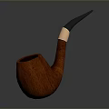 Classic Red Wooden Smoking Pipe With Black Mouthpiece And Golden Connector