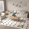 Nordic Sofa Coffee Table Combination 3d model