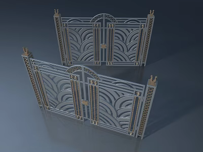Ornate Metal Swing Door Design With Intricate Patterns And Artistic Craftsmanship 3d model