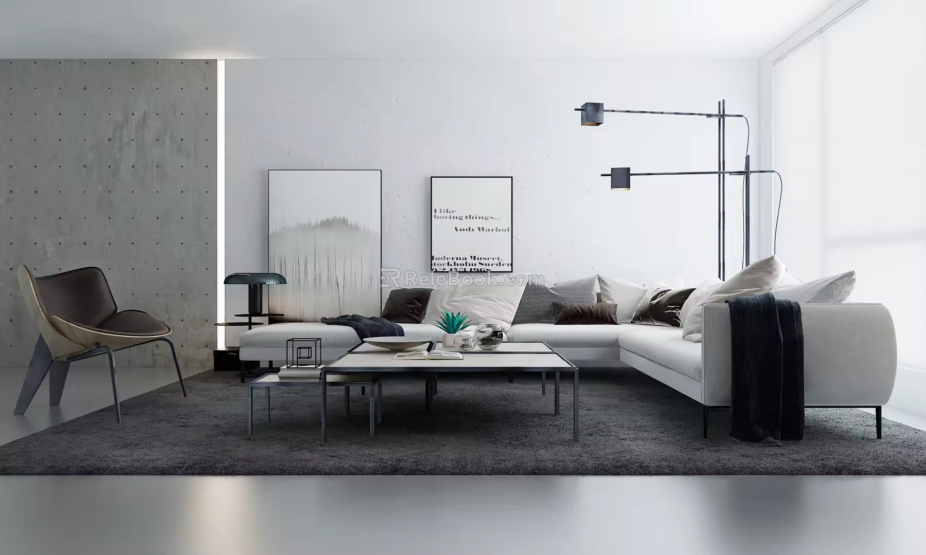 Modern Sofa Coffee Table Combination Sofa 3d model