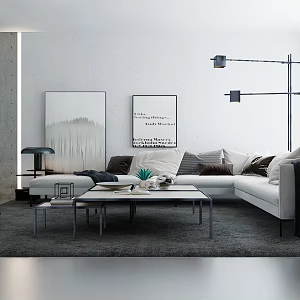 Modern Sofa Coffee Table Combination Sofa 3d model