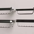 Black And Silver Kitchen Hanging Racks With Multiple Hooks For Utensils 3d model