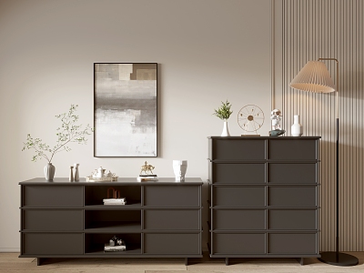 Modern Black Cabinet Whole Cabinet Sideboard Cabinet Balcony Cabinet Storage Cabinet Entrance Cabinet 3d model