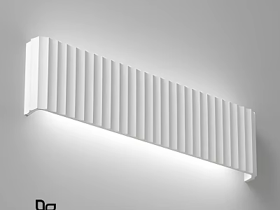 Modern White Wall Light With Vertical Stripes Design Illuminated On Wall 3d model