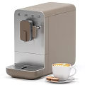 SMEG Coffee Machine Kitchen Appliance With Multiple Colors Coffee Cup And Cookies