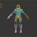 Male Character In Gray Coat With Leather Belt Gloves Layered Pants And Metallic Shoes