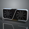 High Performance Computer Graphics Card With Dual Fans And Silver Carbon Fiber Frame