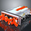 Industrial Manufacturing Equipment With Orange Mechanical Components And Large Structure