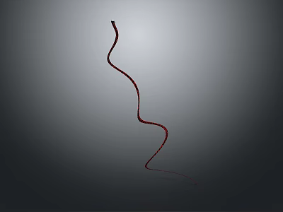 Red Reptile Snake With Curved Slithering Body On Gray Background Surface 3d model