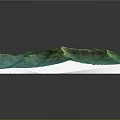 3D Topographic Terrain Model Featuring Green Blue Color And Mountainous Textured Surface