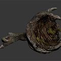 Decorative Tree Branch Sculpture With Textured Bark And Artistic Natural Details