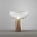 Stylish Modern Table Lamps With Transparent Glass Shades And Marble Metal Bases