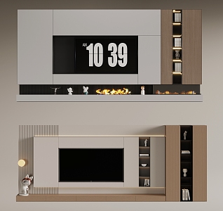 Modern TV Cabinet TV Background Wall Integrated Cabinet 3d model