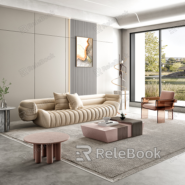 Modern Sofa Coffee Table Combination Sofa model