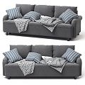 Casual Sofa Combination Casual Sofa Living Room Sofa Multi-Person Sofa Pillow Pillow Home Furniture Simple 3d model