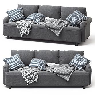 Casual Sofa Combination Casual Sofa Living Room Sofa Multi-Person Sofa Pillow Home Furniture Simple 3d model