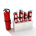 Various Sizes of Red Fire Extinguishers as Essential Safety Equipment
