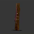 Wooden Hanging Rack With Multiple Horizontal Rods And Colorful Patterned Cloth Base