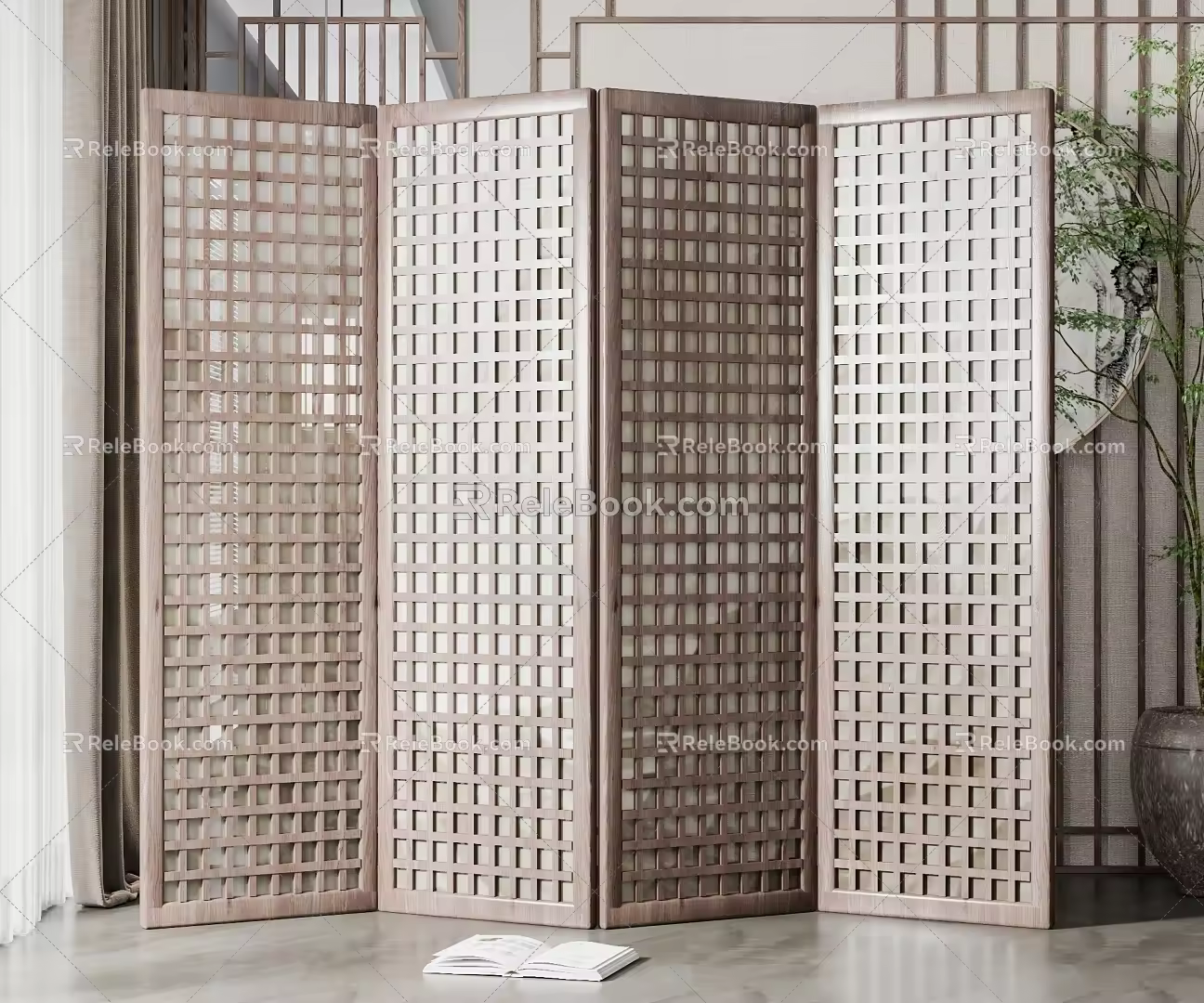 New Chinese Style Screen Partition 3d model