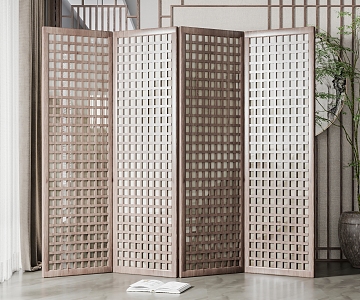 New Chinese Style Screen Partition 3d model