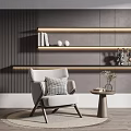 Modern single sofa chair side combination 3d model