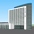 Modern Multi Storey Building Exterior With White Facade Glass Elements And Curved Design