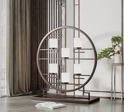 New Chinese floor lamp solid wood floor lamp 3d model