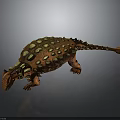 Ankylosaurus Prehistoric Reptile With Orange Red Body And Yellow Bony Plates
