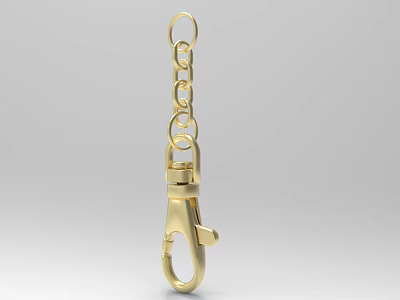 Golden Decorative Ornament Set With Link Chain And Clasp Metal Design 3d model
