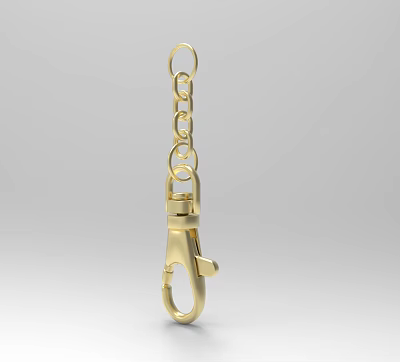 Golden Decorative Ornament Set With Link Chain And Clasp Metal Design 3d model
