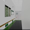 Industrial Control Room Featuring Electrical Control Cabinets Warning Signs Green Floor Safety Helmet Tool Boxes