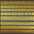 Gold Wall Decorations With Various Ornate Patterns And Decorative Strips 3d model