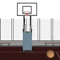 Outdoor Basketball Equipment With Hoop Ball Court Fence And Benches