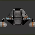 Silver Gray 3D Spaceship Model 746H With Orange Stripes Detachable Part And Blue Light Effect