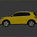 Yellow Modern SUV With Roof Rails Black Windows And Alloy Wheels