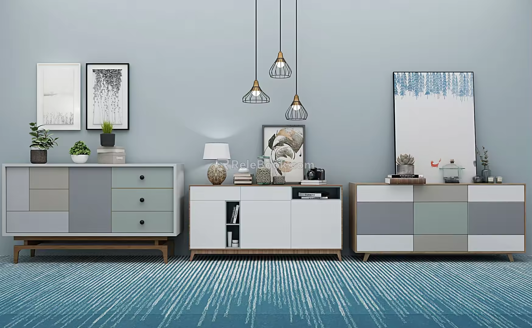 Nordic Side Cabinet 3d model