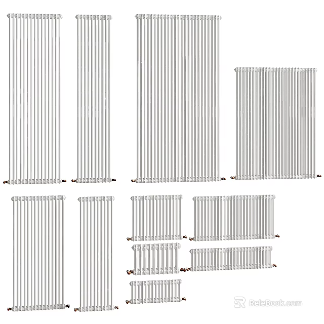Stylish Home Radiators With Various Designs And Different Sizes For Heating 3d model 