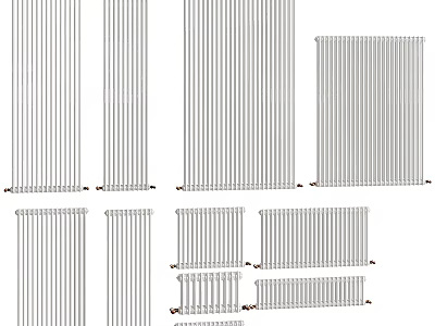 Stylish Home Radiators With Various Designs And Different Sizes For Heating 3d model