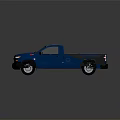 Blue Single Cab Pickup Truck With Shiny Exterior And Black Wheels