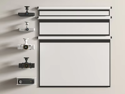 Projection Screens And Surveillance Cameras For Home Office Security Monitoring System 3d model
