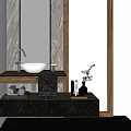 Sleek Modern Bathroom Vanity With Marble Countertop Mirror Faucet And Decorative Towels
