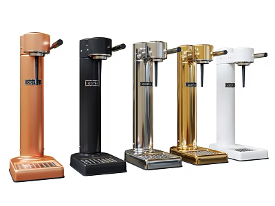Commercial Beverage Dispensers In Copper Black Silver Gold White With Metal Stand Base 3d model